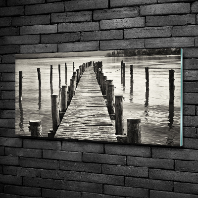 Wall art on glass Wooden pier