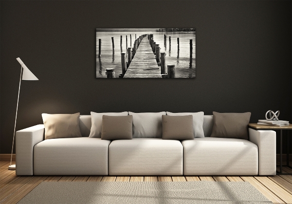 Wall art on glass Wooden pier