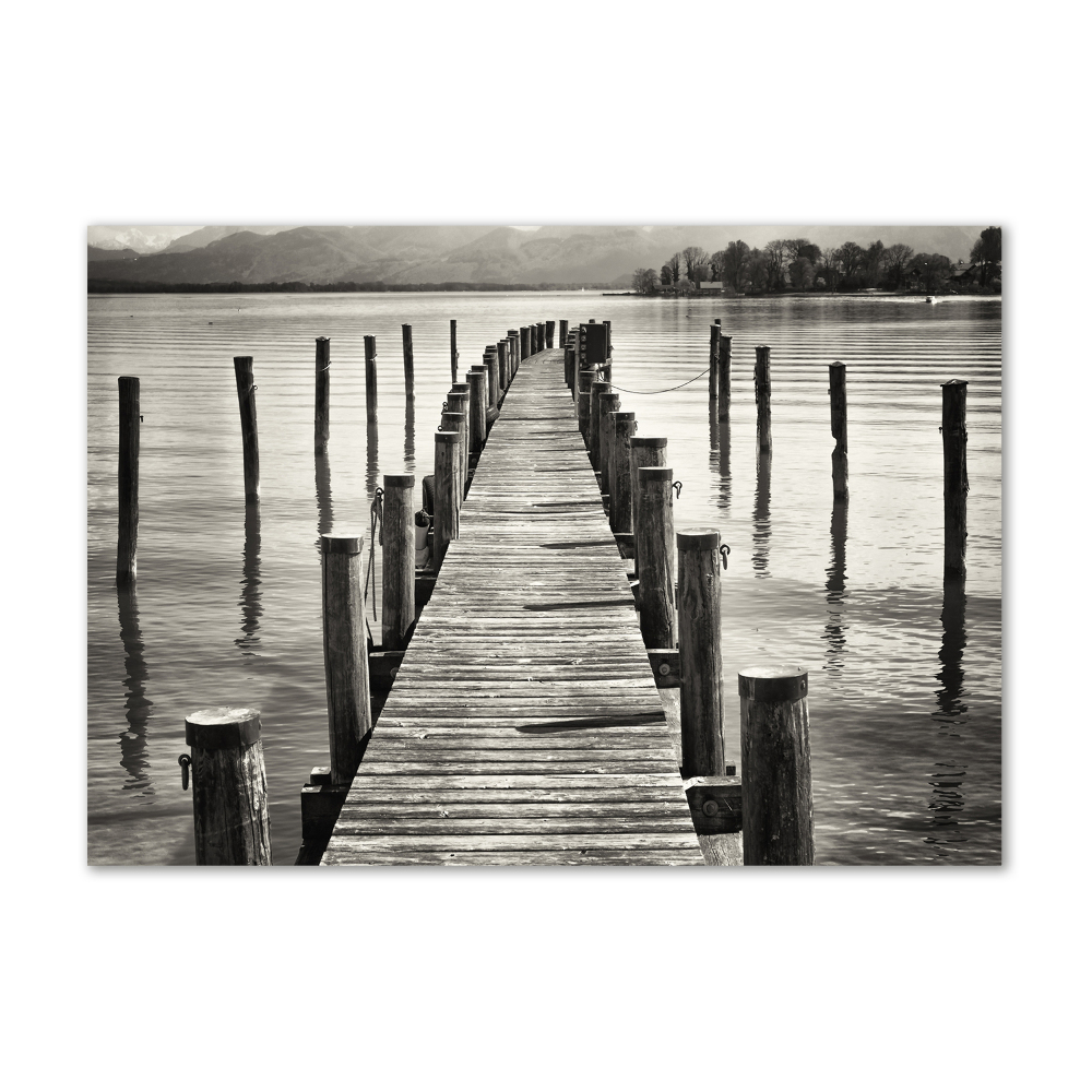 Wall art on glass Wooden pier