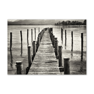 Wall art on glass Wooden pier