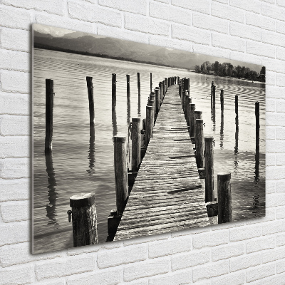 Wall art on glass Wooden pier