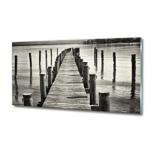 Wall art on glass Wooden pier