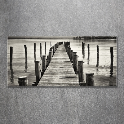 Wall art on glass Wooden pier