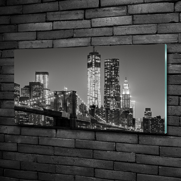 Glass wall art Manhattan at night