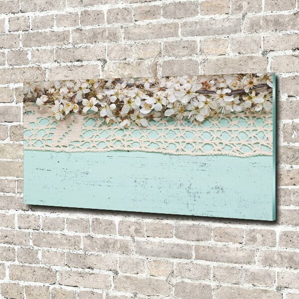 Printed glass wall art Cherry blossoms