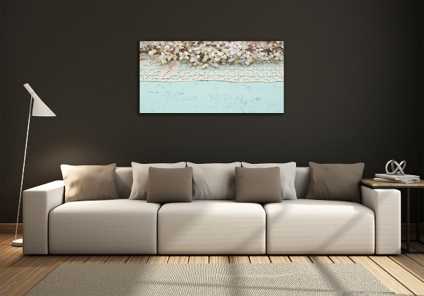 Printed glass wall art Cherry blossoms