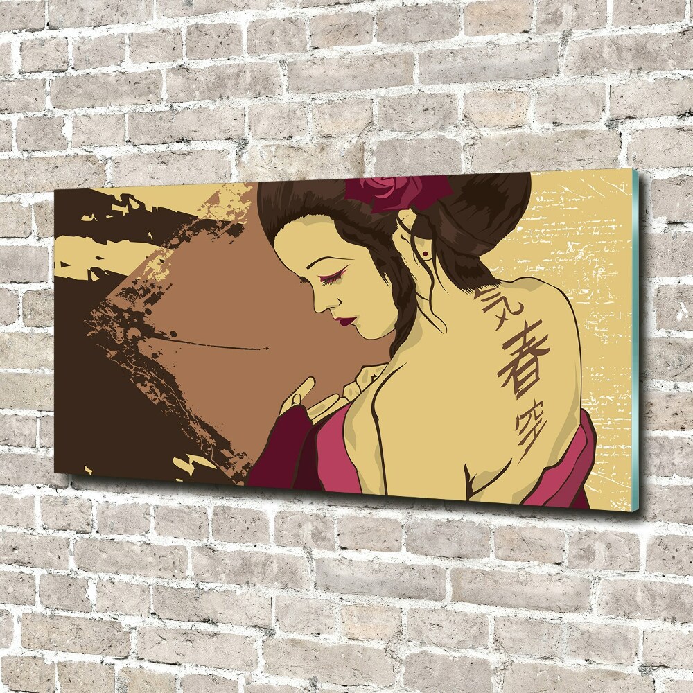 Glass picture print Geisha