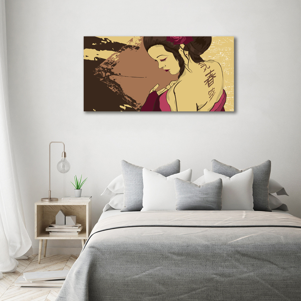 Glass picture print Geisha