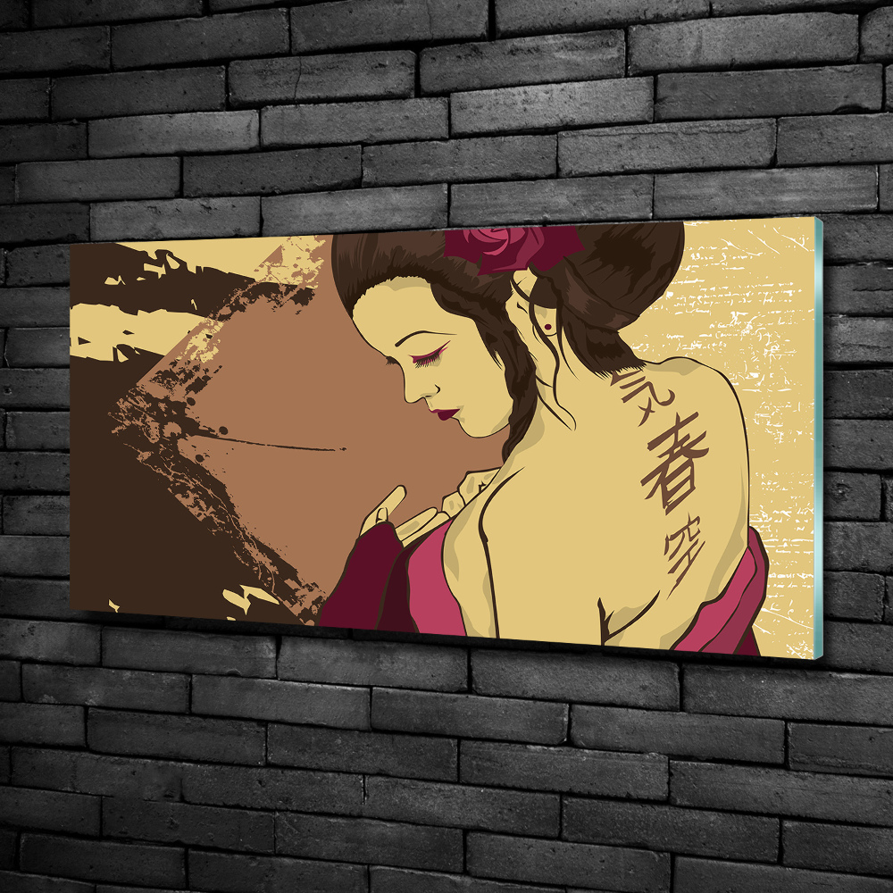 Glass picture print Geisha