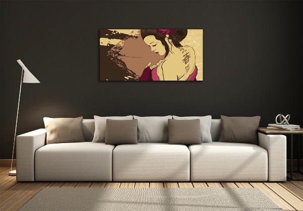 Glass picture print Geisha