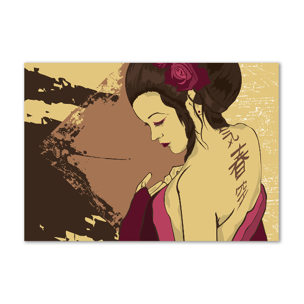 Glass picture print Geisha