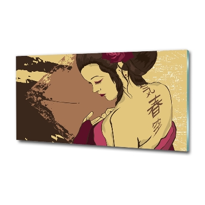 Glass picture print Geisha