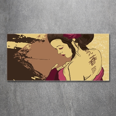 Glass picture print Geisha