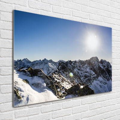 Glass wall art Winter in the tatra mountains