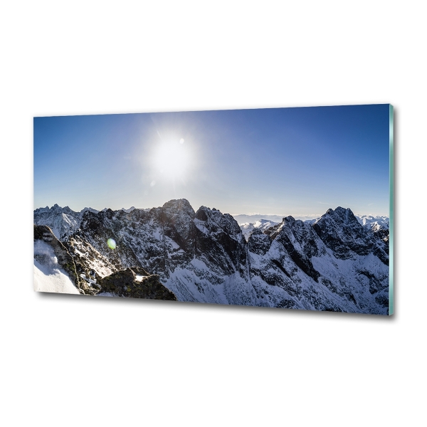 Glass wall art Winter in the tatra mountains