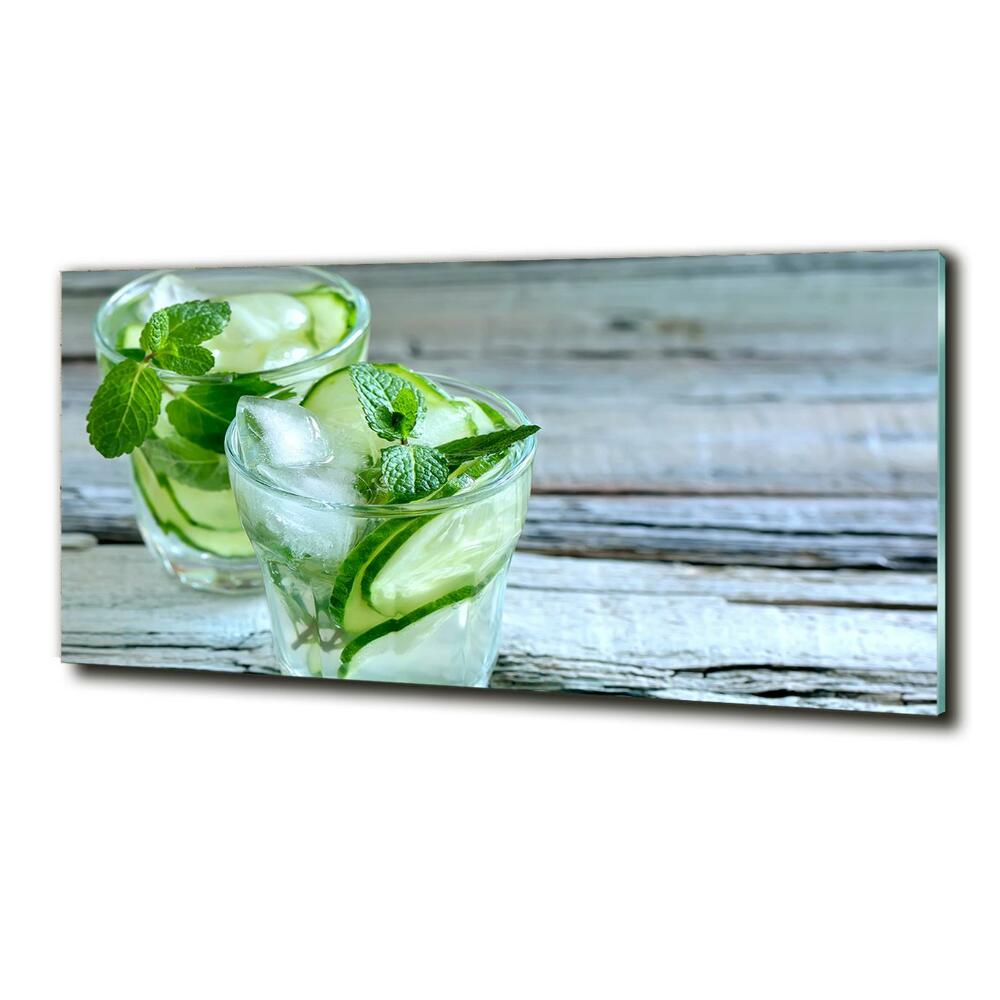 Glass art picture Cucumber water