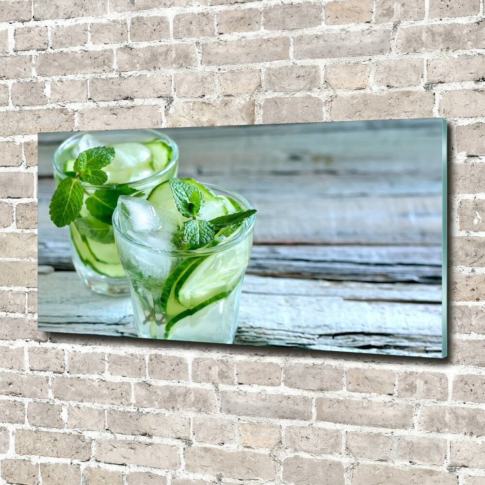 Glass art picture Cucumber water