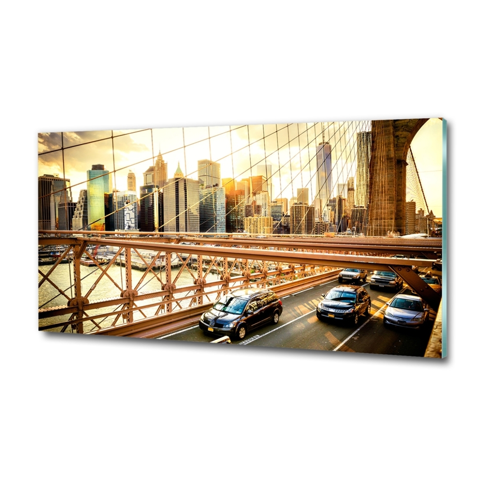 Glass art print Brooklyn bridge