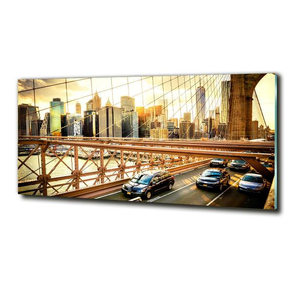 Glass art print Brooklyn bridge