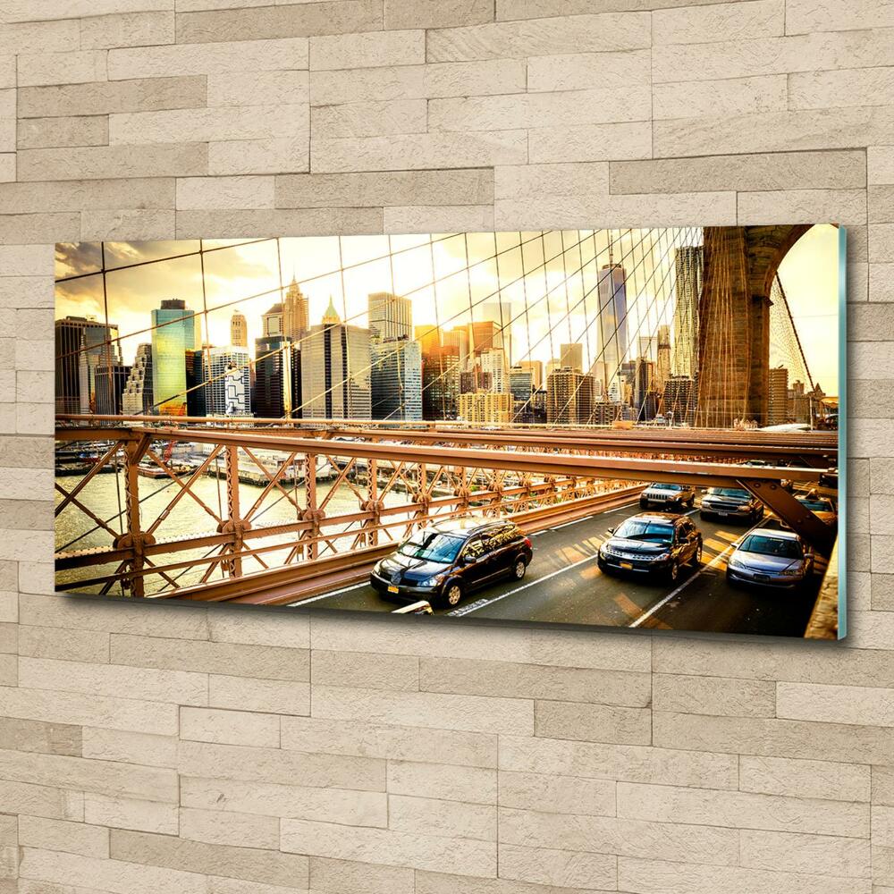 Glass art print Brooklyn bridge