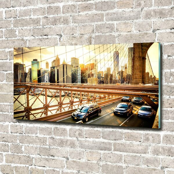 Glass art print Brooklyn bridge