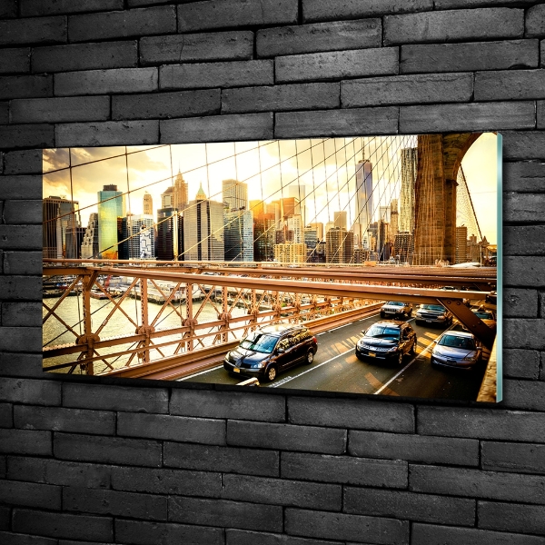 Glass art print Brooklyn bridge