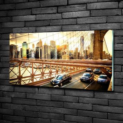 Glass art print Brooklyn bridge