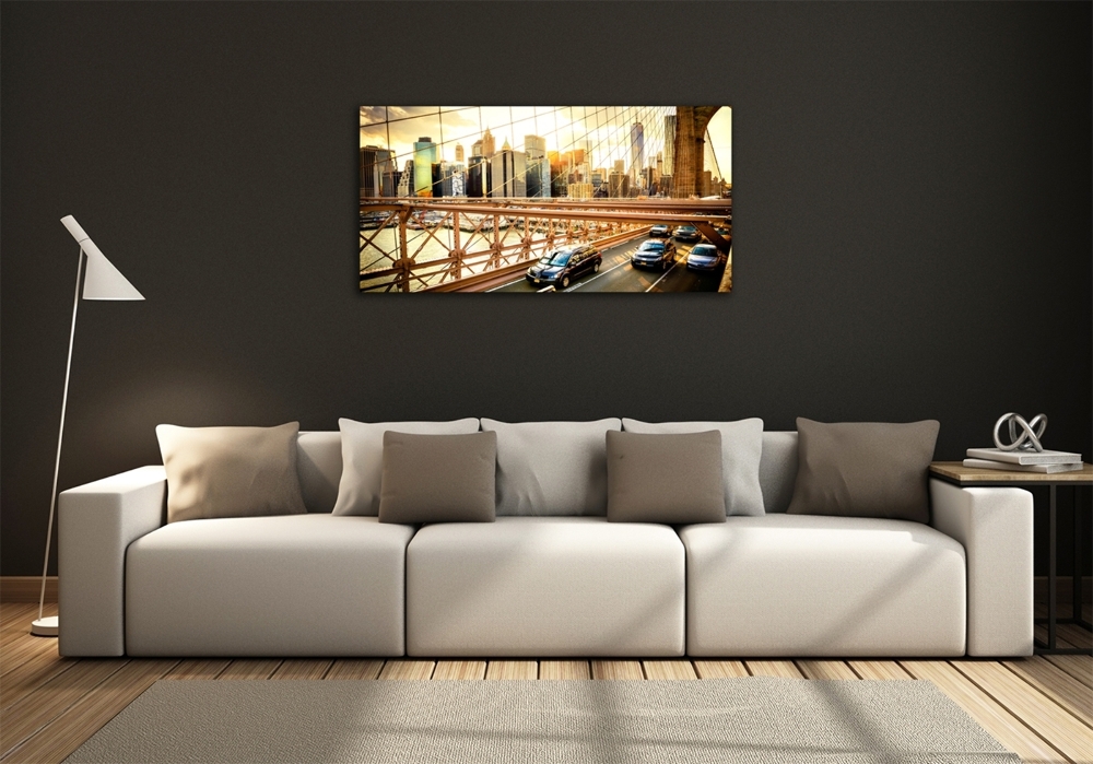 Glass art print Brooklyn bridge