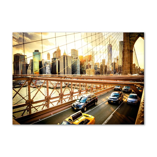 Glass art print Brooklyn bridge