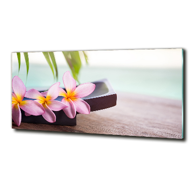 Printed glass wall art Plumeria