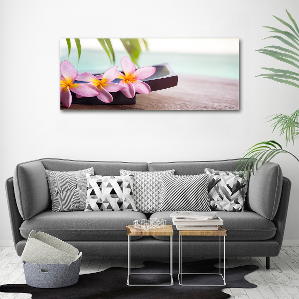 Printed glass wall art Plumeria