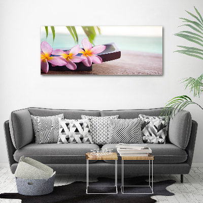 Printed glass wall art Plumeria