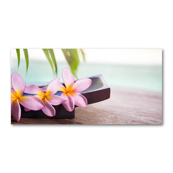 Printed glass wall art Plumeria