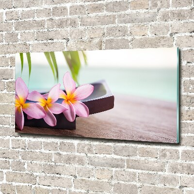 Printed glass wall art Plumeria