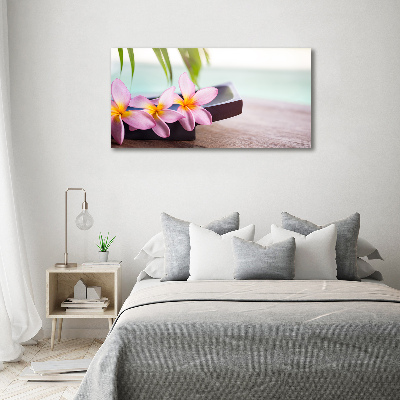 Printed glass wall art Plumeria