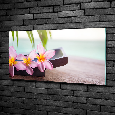 Printed glass wall art Plumeria