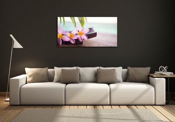 Printed glass wall art Plumeria