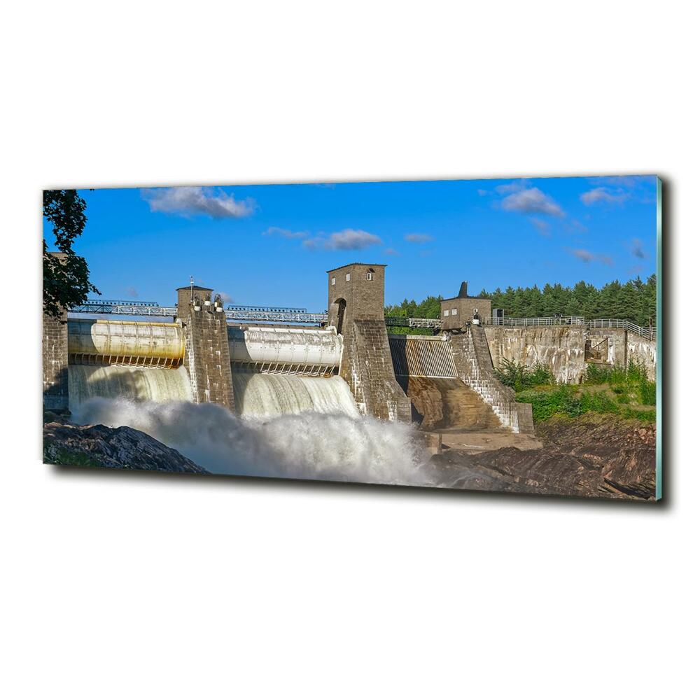 Wall art on glass Water dam