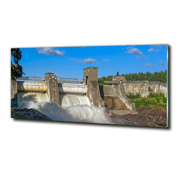 Wall art on glass Water dam