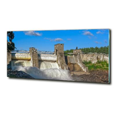 Wall art on glass Water dam