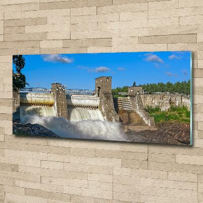 Wall art on glass Water dam