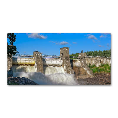 Wall art on glass Water dam