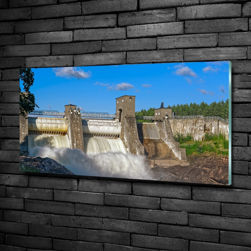 Wall art on glass Water dam