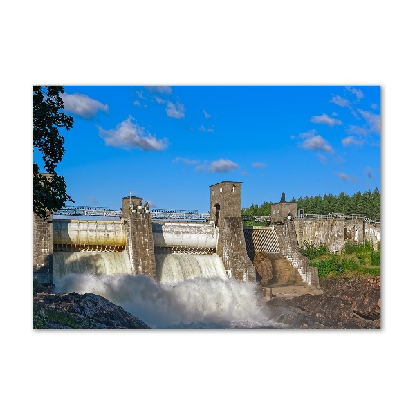 Wall art on glass Water dam