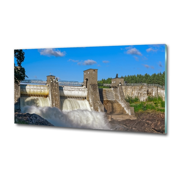 Wall art on glass Water dam