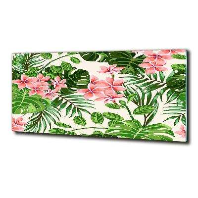 Wall art on glass Floral pattern