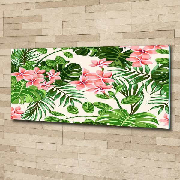 Wall art on glass Floral pattern