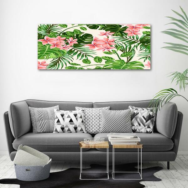 Wall art on glass Floral pattern