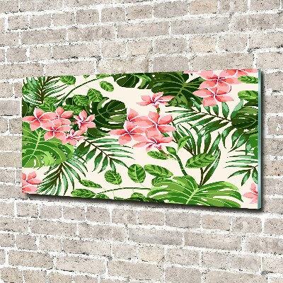 Wall art on glass Floral pattern