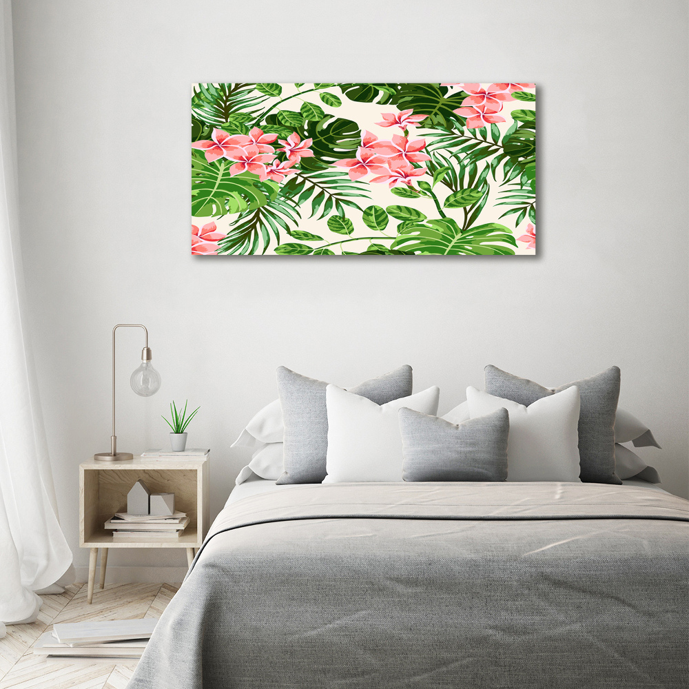 Wall art on glass Floral pattern